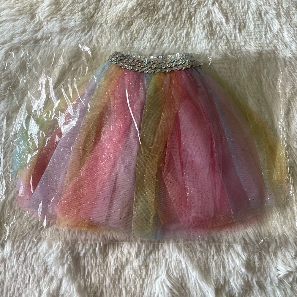 Forever 21 Rainbow Tulle Skirt with Sequin Detail